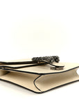 Textured Calfskin Crystal Mini Dionysus Shoulder Bag Mystic White