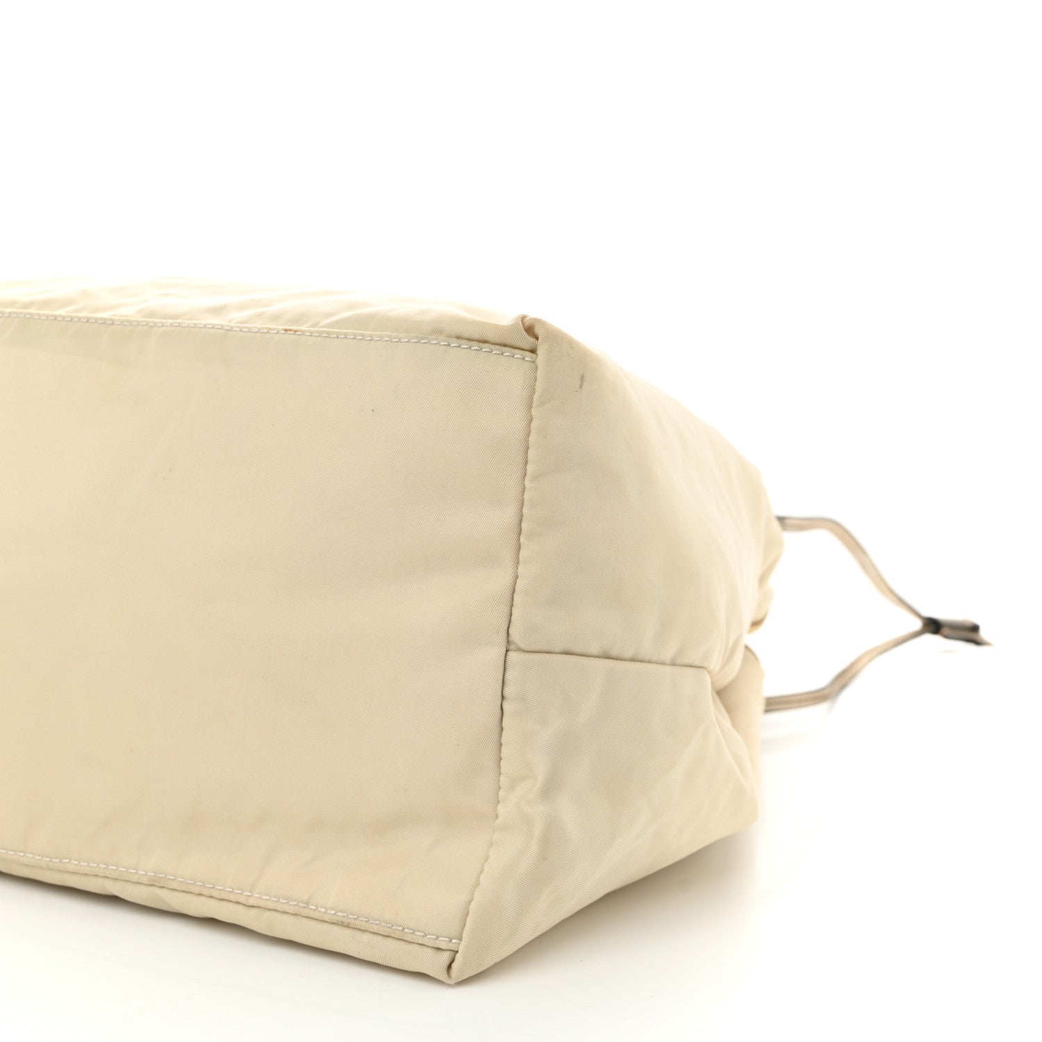 Tessuto Nylon Saffiano Shopping Tote White