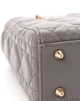 Lambskin Cannage Small Lady D1OR Grey