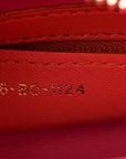 Lambskin Cannage Medium Bi-Color Lady D1OR Orange Fuchsia