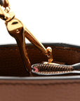 Grainy Calfskin House Check Medium Banner Tote Tan