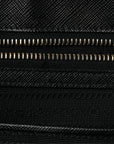 Saffiano Large Galleria Double Zip Tote Black