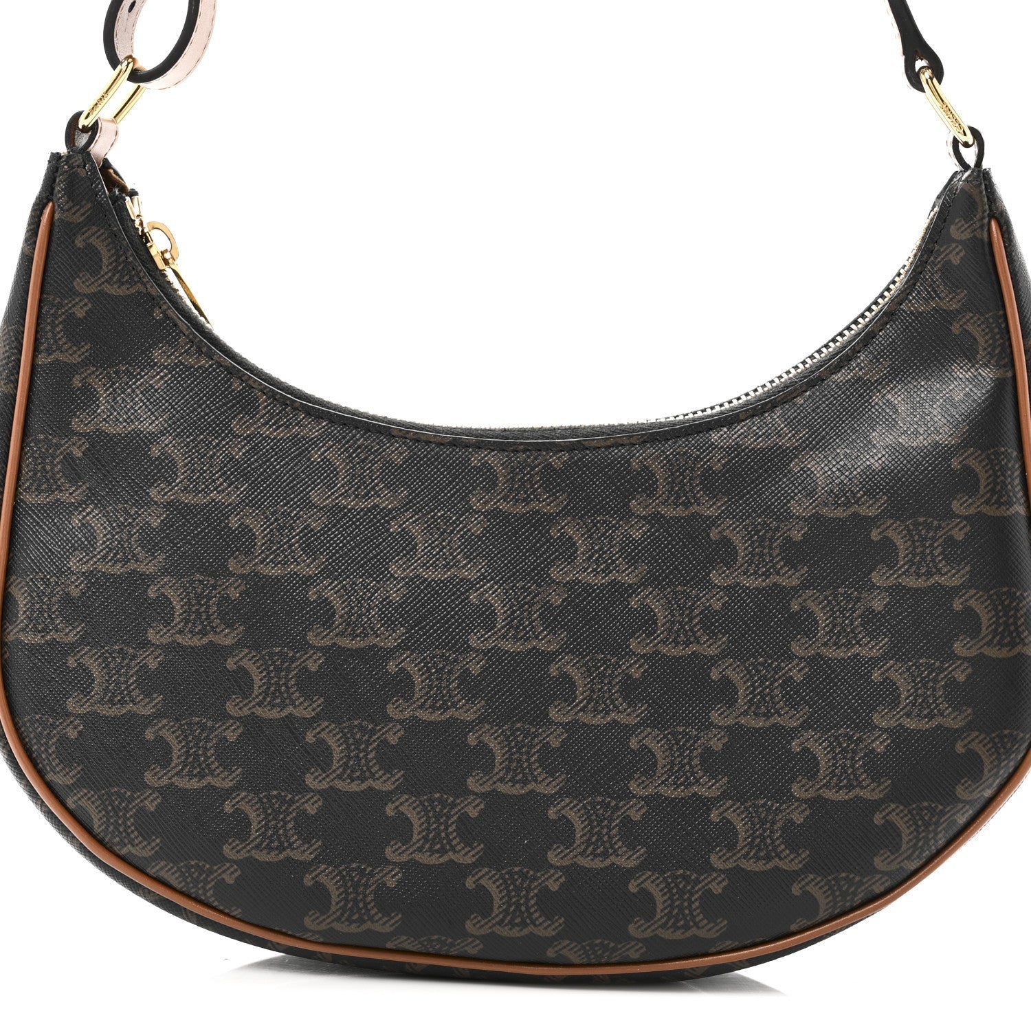 Triomphe Canvas Calfskin Ava Shoulder Bag Tan