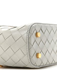 Nappa Intrecciato Small Vanity Case On Strap Agate Grey