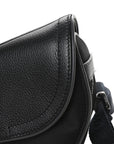 Nylon Grained Calfskin Saddle Bag Black Multicolor