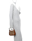 New Canvas Charisma Calfskin Crystal GG Monogram Mini Jackie 1961 Hobo Camel Ebony