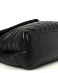 Grain de Poudre Calfskin Y Quilted Monogram Medium Loulou Chain Satchel Black