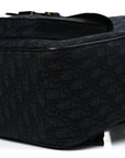 Oblique Jacquard Saddle Zip Backpack Black
