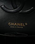 Lambskin Quilted Medium Double Flap Black