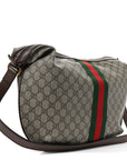 GG Supreme Monogram Web Ophidia Half Moon Hobo Brown
