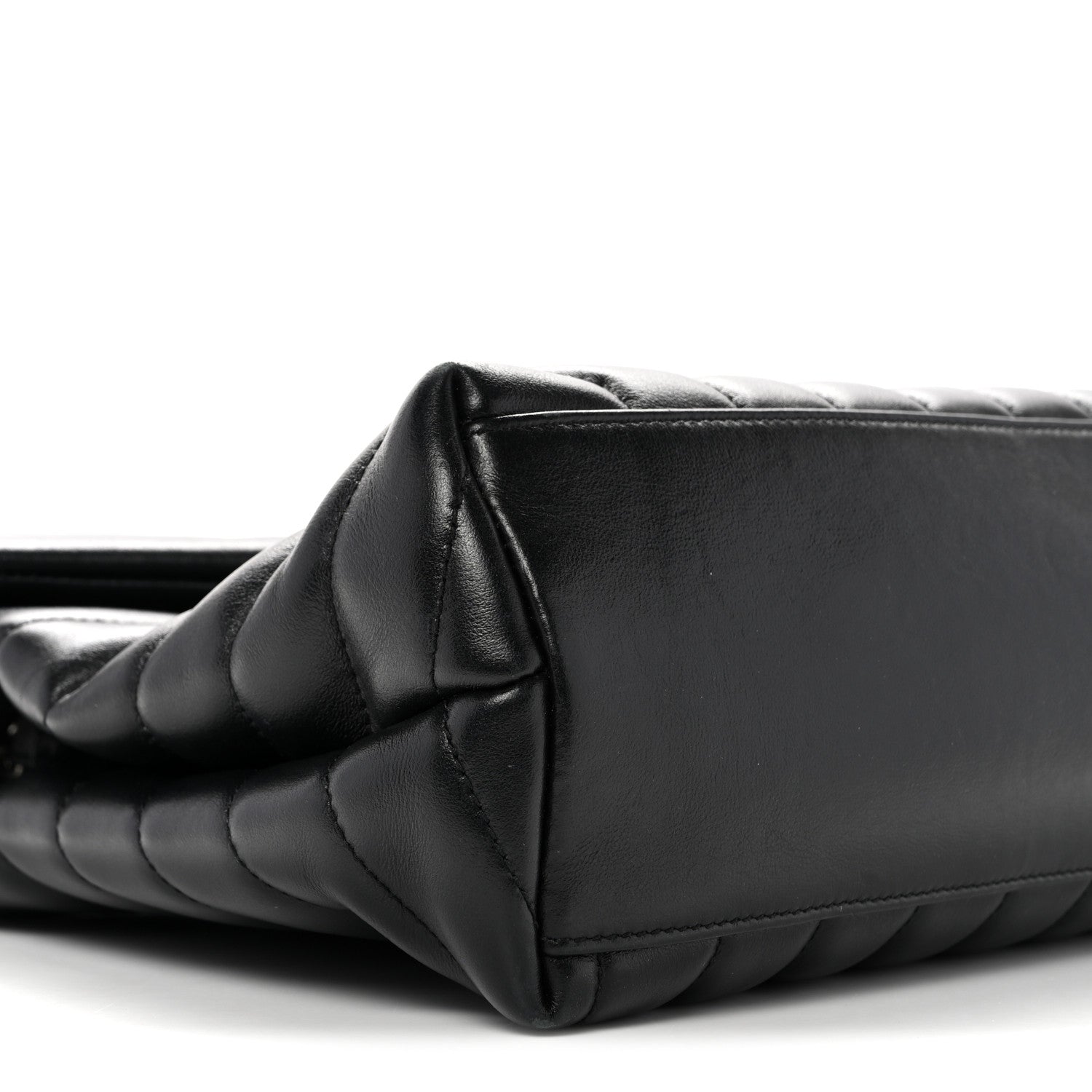 Calfskin Y Quilted Monogram Medium Loulou Chain Satchel Black