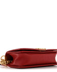 Lambskin Quilted Medium Boy Flap Red