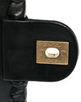 Calfskin Braided Mini My Own Frame Flap Black