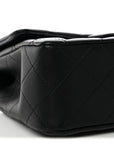 Lambskin Quilted Mini Top Handle Rectangular Flap Black