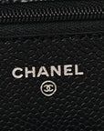 Caviar Quilted CC Turnlock Wallet On Chain WOC Black