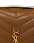 Calfskin Y Quilted Monogram Medium Loulou Chain Satchel Dark Natural