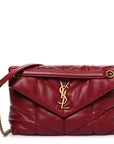 Lambskin Quilted Small Loulou Puffer Monogram Chain Satchel Red
