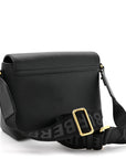 Coated Canvas Calfskin Vintage Check Medium Note Crossbody Bag Black