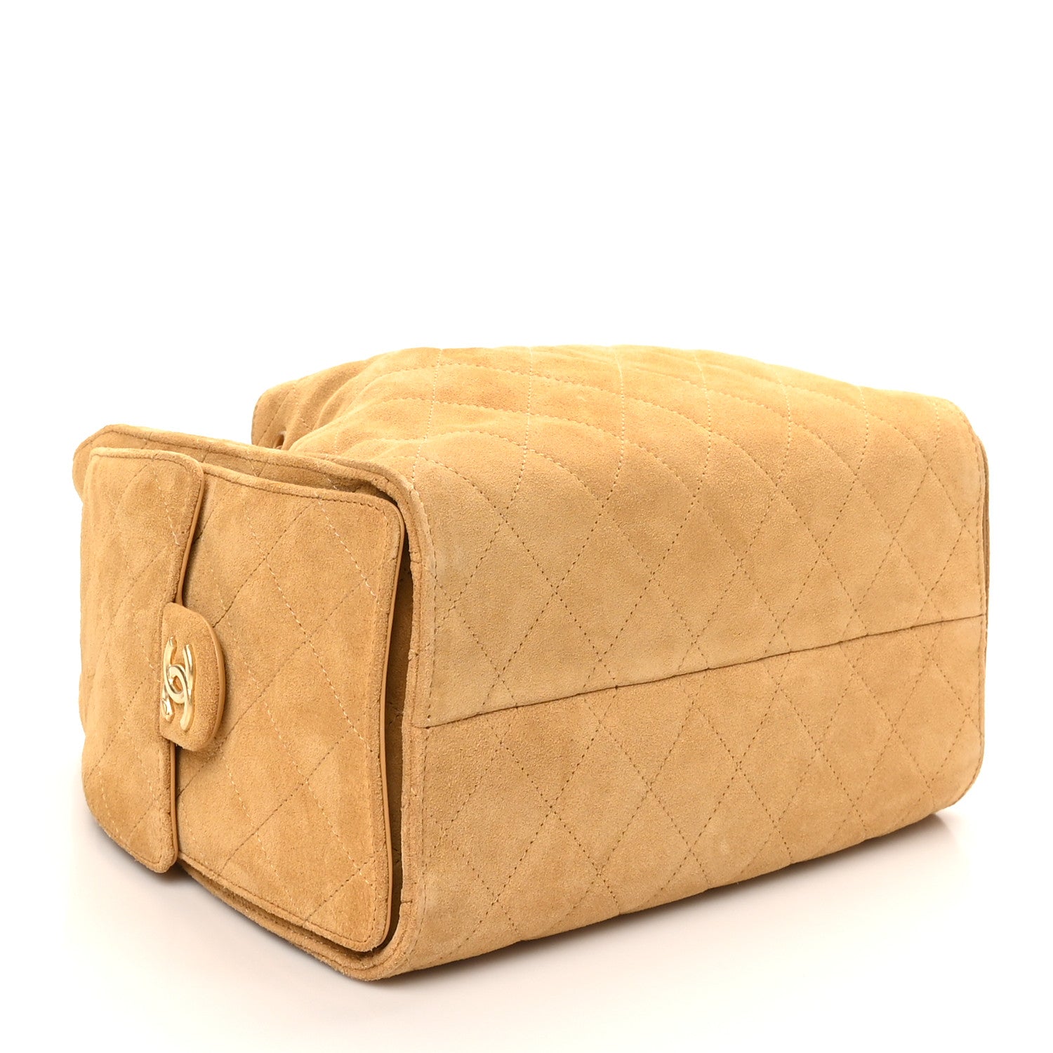 Suede Quilted Small CHNL 25 Handbag Beige