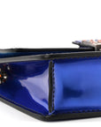 Metallic Patent Crystal D1ORaddict Flap Bag Blue