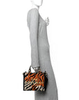 Cotton Canvas Zebra Tiger Print Mini The Traveler Tote Bag