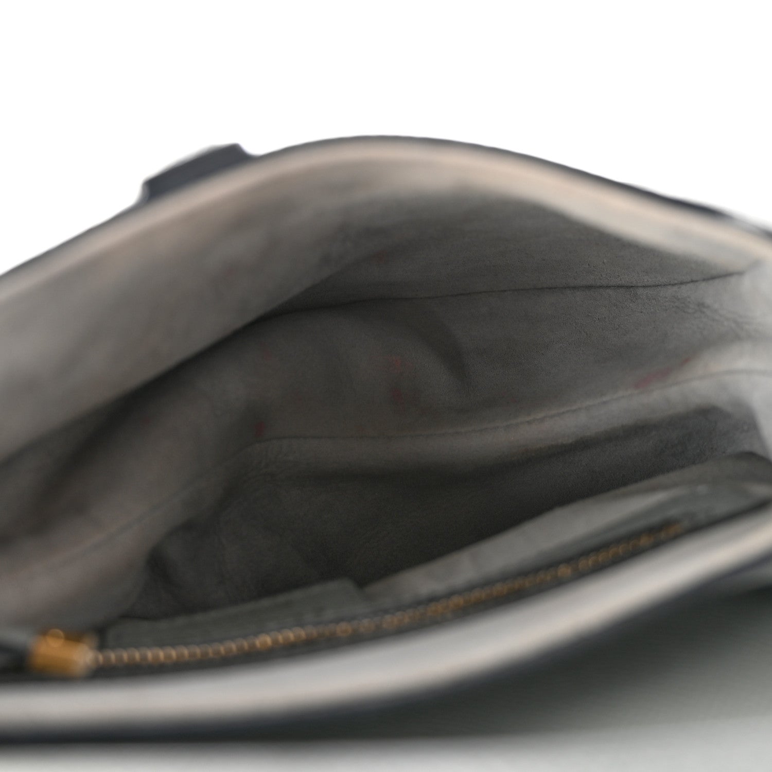 Grained Calfskin Saddle Bag Grey