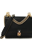Vitello Liberty Scalloped Studded Small Kan I Shoulder Bag Black