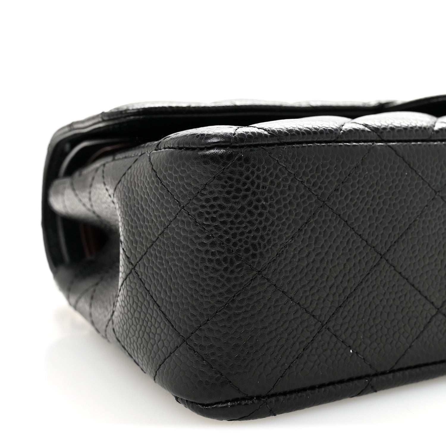 Caviar Quilted Medium Double Flap Black