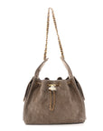 Suede Quilted Small CHNL 25 Handbag Dark Grey