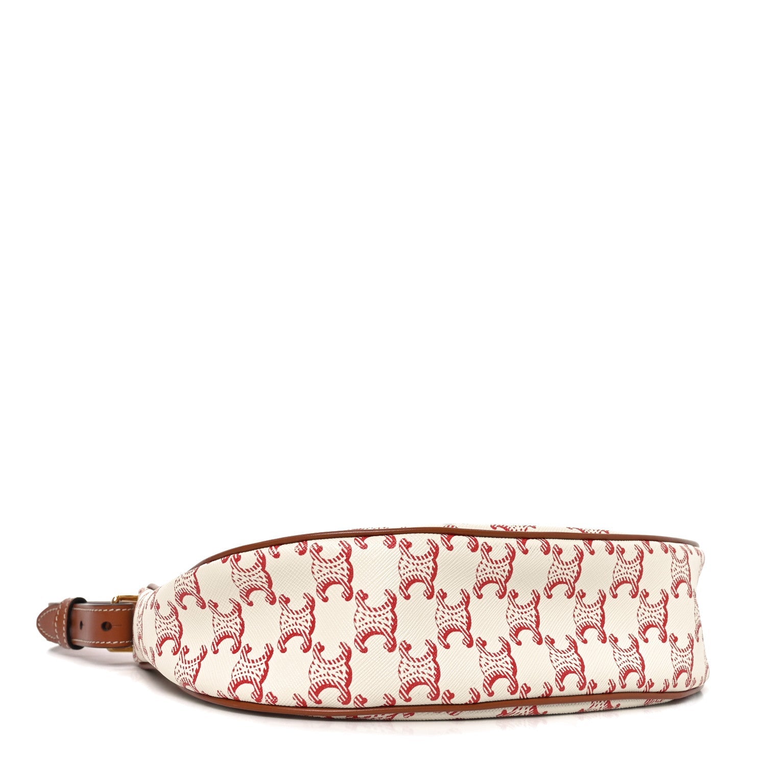 Canvas Calfskin Ava Triomphe Shoulder Bag Red