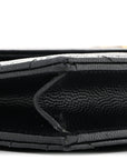 Grain De Poudre Matelasse Chevron Monogram Envelope Chain Wallet Black