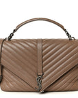 Sheepskin Matelasse Chevron Monogram Large College Bag Fard
