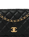 Lambskin Quilted CC Pearl Crush Wallet on Chain WOC Black