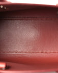 Calfskin Crocodile Embossed Nano Sac De Jour Rose Fonce