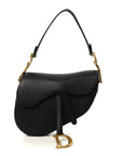 Grained Calfskin Saddle Bag Black