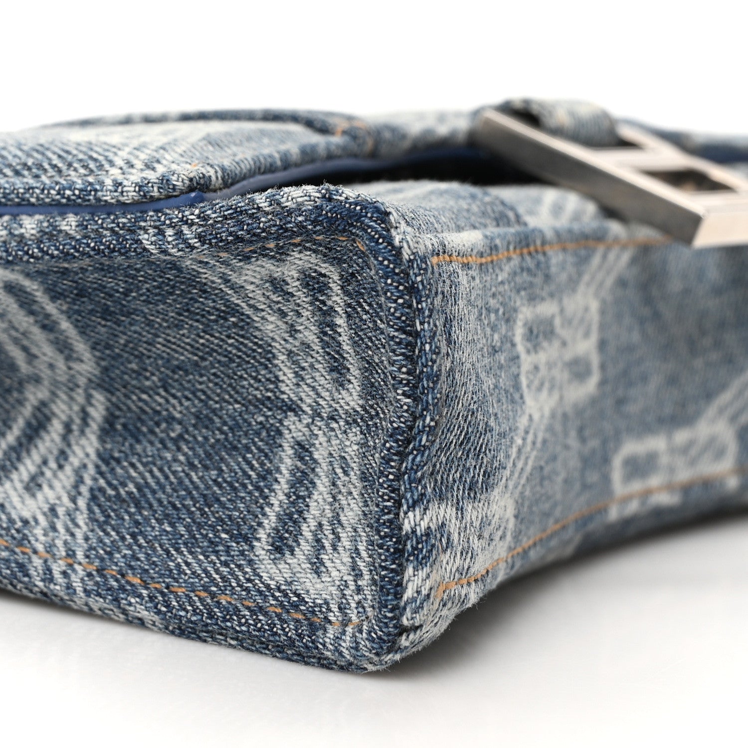 Denim BB Monogram Hourglass Chain Bag Blue