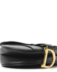Grained Calfskin Mini Saddle Bag Black