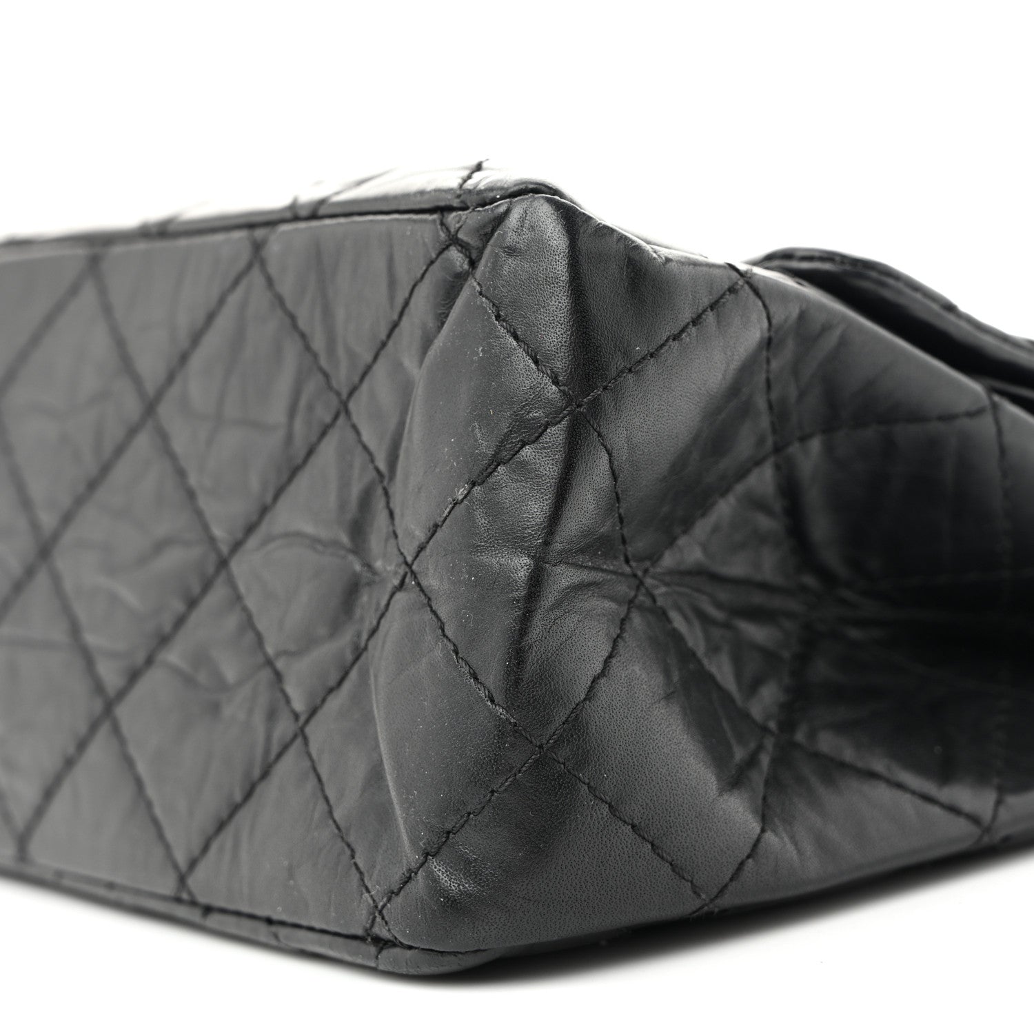 Aged Calfskin Quilted 2.55 Reissue 227 Flap Black