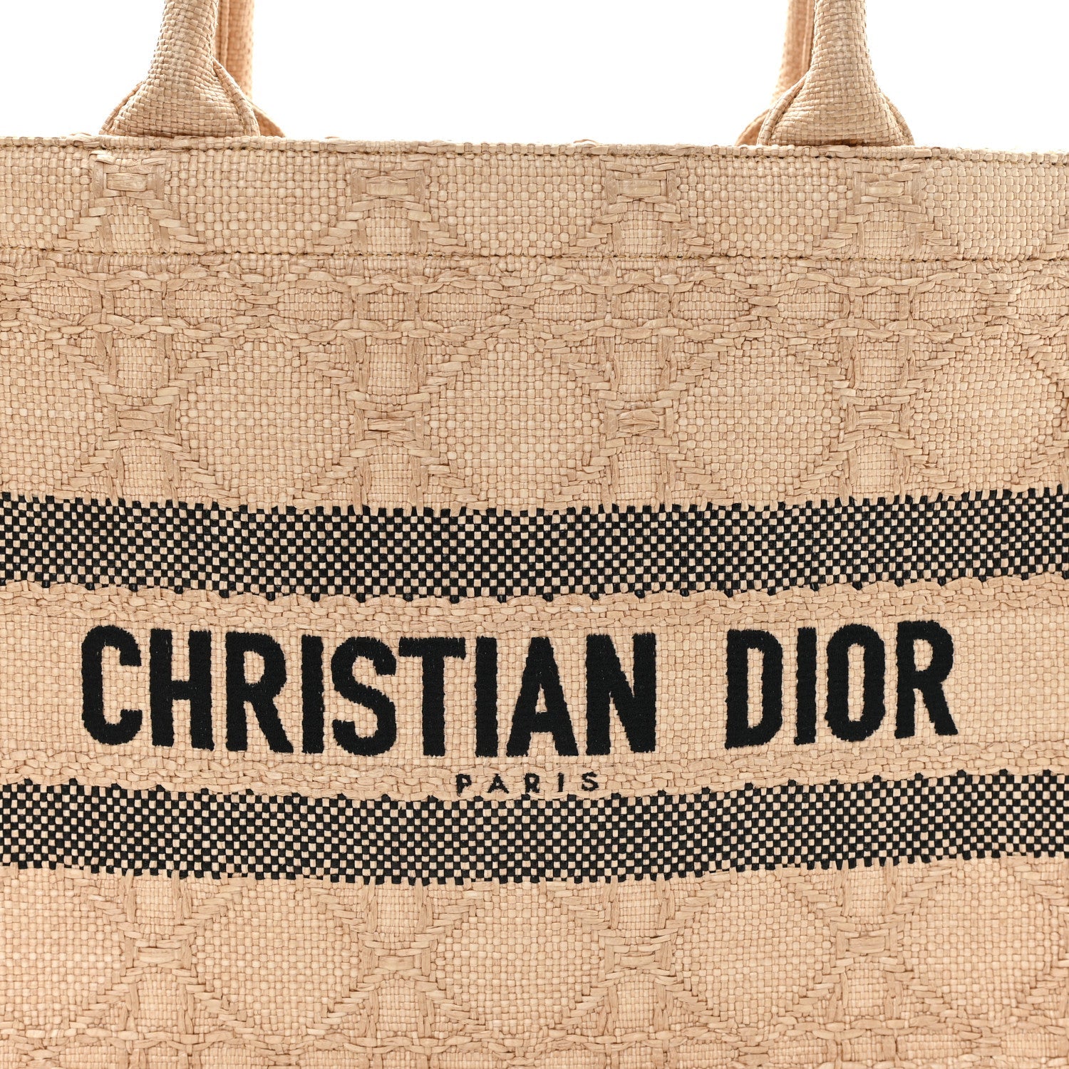 Raffia Cannage Medium Book Tote Natural