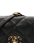 Goatskin Quilted CHNL 19 Waist Bag Black