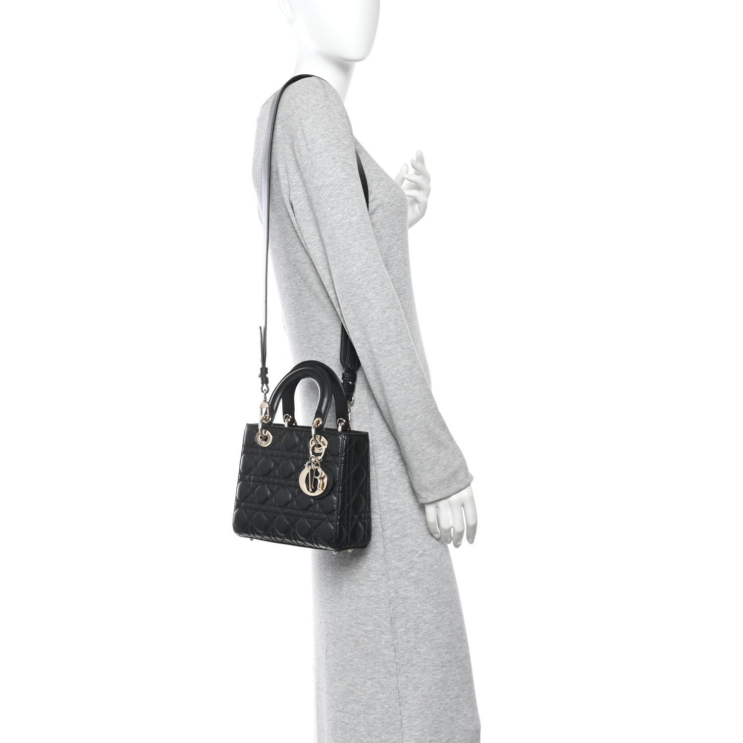 Lambskin Cannage Small My ABCD1OR Lady D1OR Black