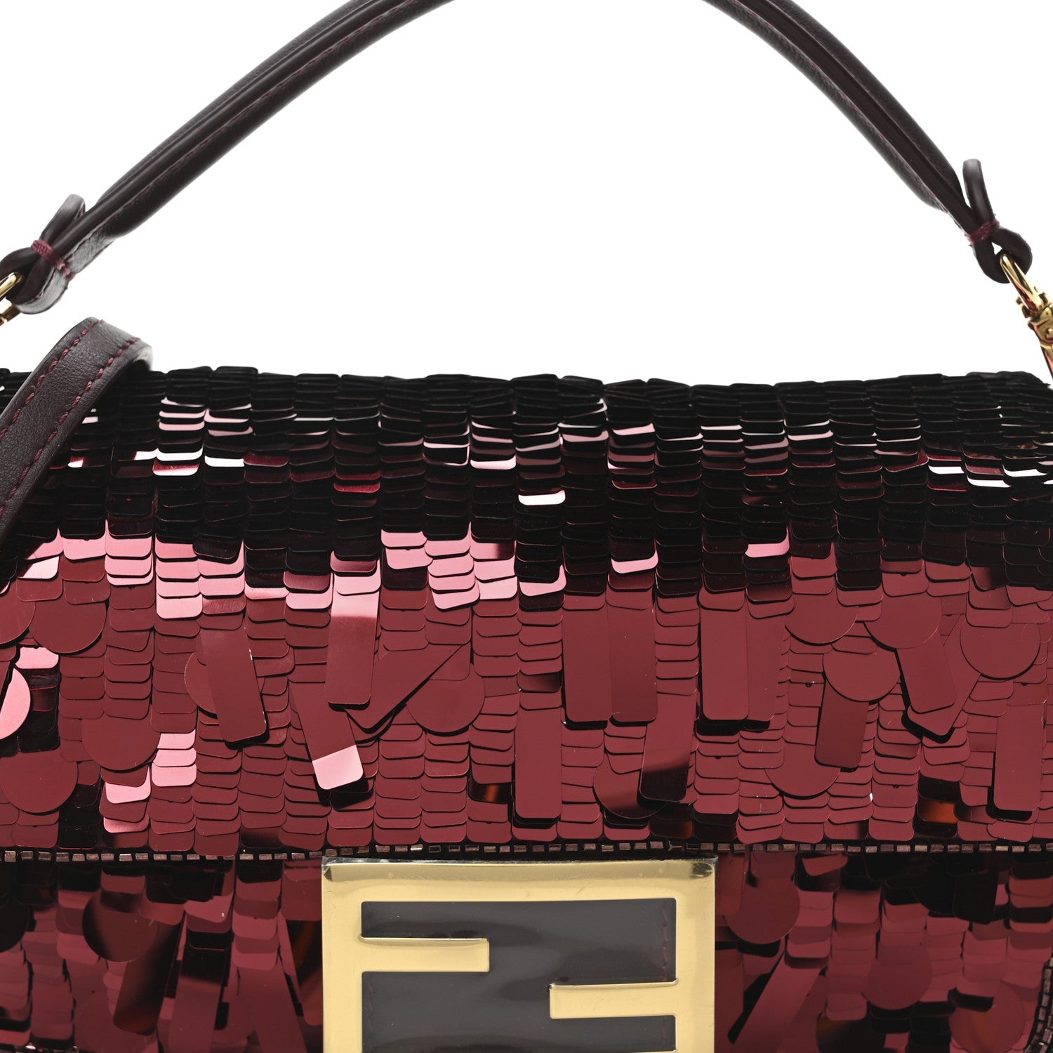 Sequin Paillettes Vitello Grace Sex and the City Mini Baguette Granata