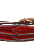 Dollar Calfskin Swarovski Crystal Small Dionysus Shoulder Bag Hibiscus Red