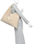 Suede Intrecciato Large Hop Mastice