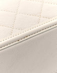 Caviar Quilted Large CC Filigree Vanity Case White