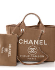 Mixed Fibers Small Deauville Tote Dark Beige
