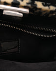 Vitello Dolce Shiny Nappa Plexglass Granite Medium Peekaboo Iconic Satchel Black