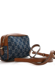 New Denim GG Monogram Dollar Calfskin Mini Ophidia Shoulder Bag Blue Tea Cuir Epilog
