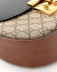 GG Supreme Monogram Web Medium Padlock Messenger Shoulder Bag Black