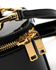 Patent Calfskin Triomphe Mini Vanity Case Black